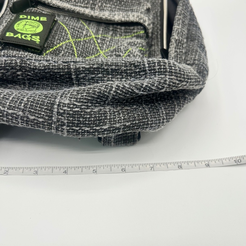 Dime Bags Hemp Woven Mini Backpack Gray Black Textured Small Rucksack - Picture 9 of 10